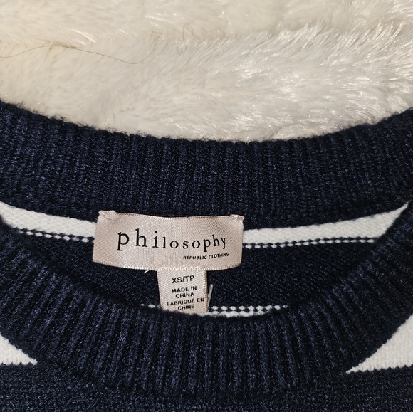 Philosophy Striped Sweater Sz XS - Picture 2 of 5